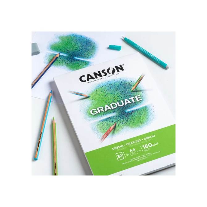 Tekenpapier Canson Graduate Drawing 30vel 160gr A4 helderwit