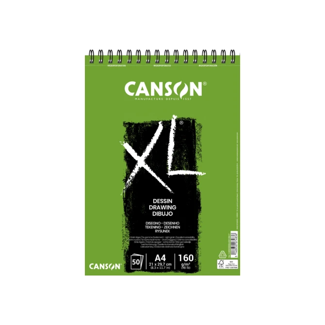 Tekenpapier Canson XL Drawing 50vel 160gr A4 wit