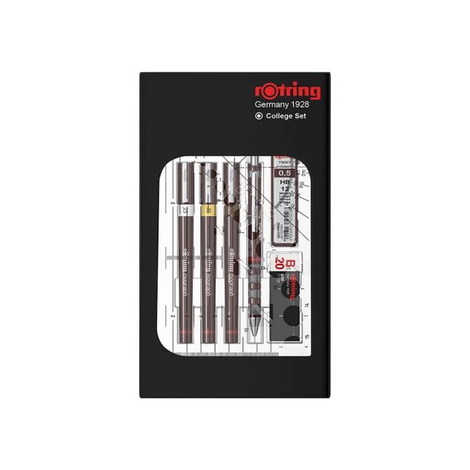 Tekenset rOtring Isograph college 0.25mm, 0.35mm en 0.5mm 34 stuks