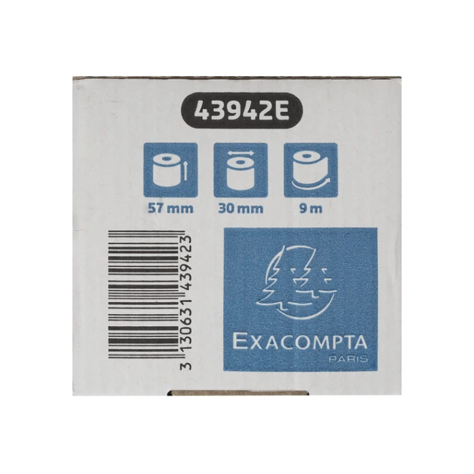 Telrol Exacompta 57mmx9m kern Ø12mm SafeContact thermisch