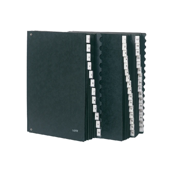 Termijnmap Leitz 1-31 + I-XII 270x50x345mm hardboard zwart
