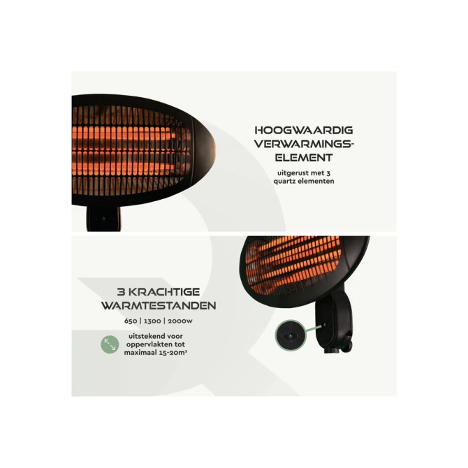 Terrasverwarmer BRASQ PHW100 hangend elektrisch