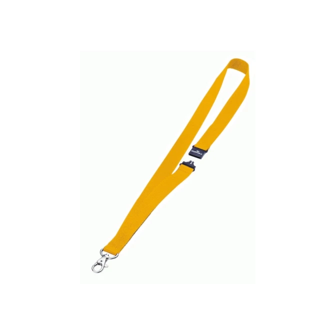 Textielkoord Durable 8137 met karabijnhaak geel
