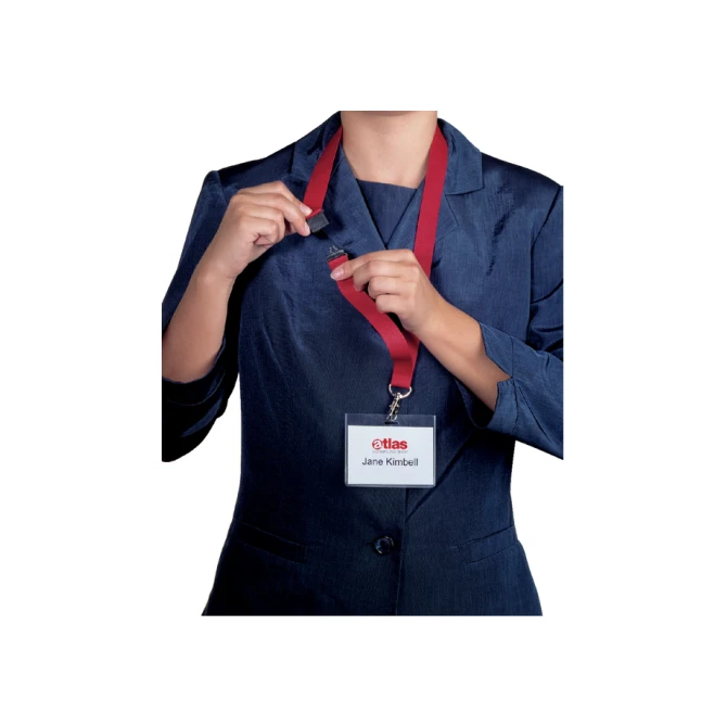 Textielkoord Durable 8137 met karabijnhaak rood