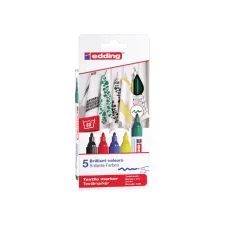 Textielmarker edding 4500 rond 2-3mm basis assorti 5 stuks
