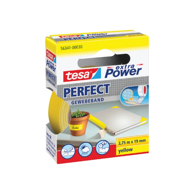 Textieltape tesa® extra Power Perfect 2.75mx19mm geel