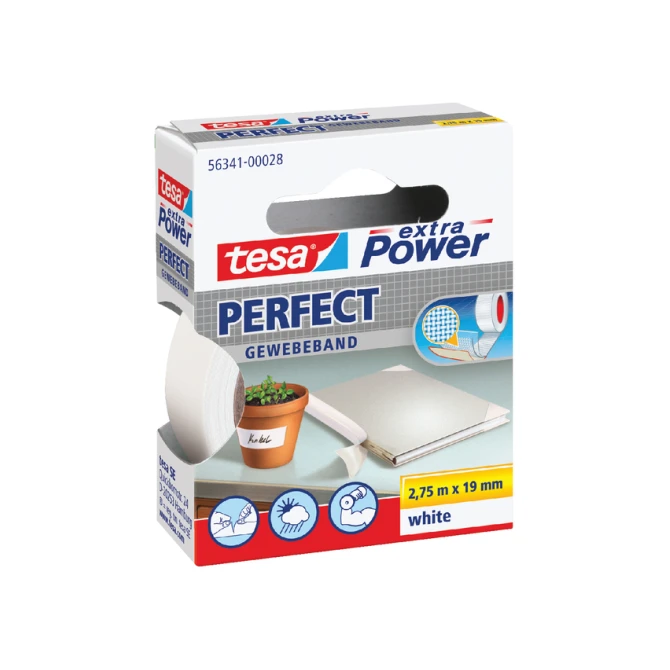 Textieltape tesa® extra Power Perfect 2.75mx19mm wit