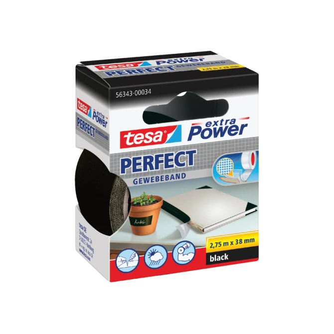 Textieltape tesa® extra Power Perfect 2.75mx38mm zwart