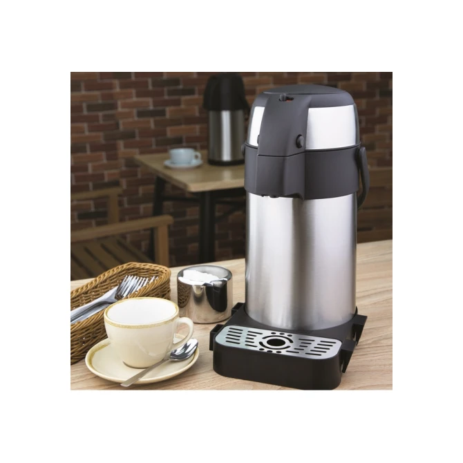 Thermoskan Olympia met pomp  2.5 liter rvs