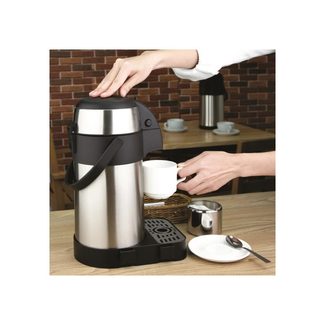 Thermoskan Olympia met pomp  2.5 liter rvs