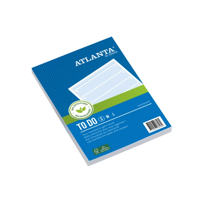 Things to do Djois Atlanta recycled papier Blok 148x105mm 100vel 70gr blauw