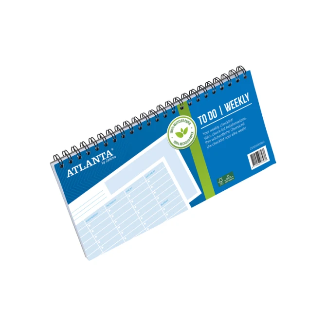 Things to do Djois Atlanta recycled papier Weekly 297x150mm 60vel 70gr landscape blauw