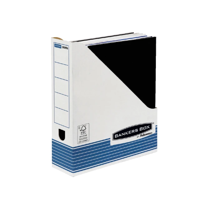 Tijdschriftcassette Bankers Box System A4  wit blauw