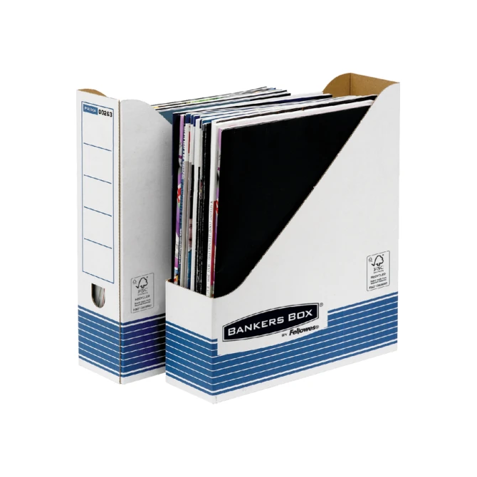 Tijdschriftcassette Bankers Box System A4  wit blauw