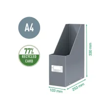 Tijdschriftencassette Leitz WOW click & store gerecycled karton wit