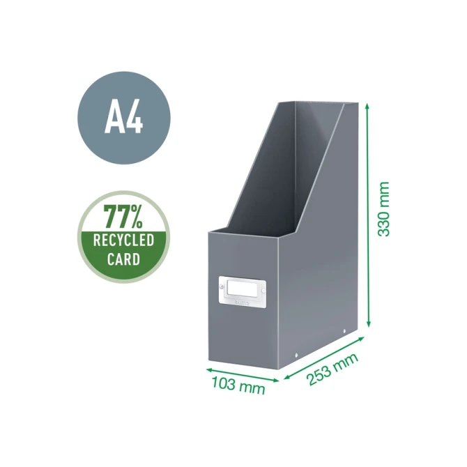 Tijdschriftencassette Leitz WOW click & store gerecycled karton zwart