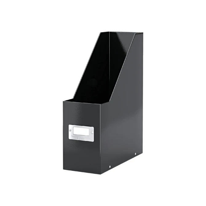 Tijdschriftencassette Leitz WOW click & store gerecycled karton zwart