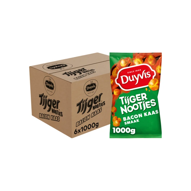 Tijgernootjes Duyvis  bacon kaas zak 1kg