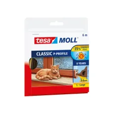 Tochtstrip Tesamoll® P-profiel rubber 6mx9mm bruin