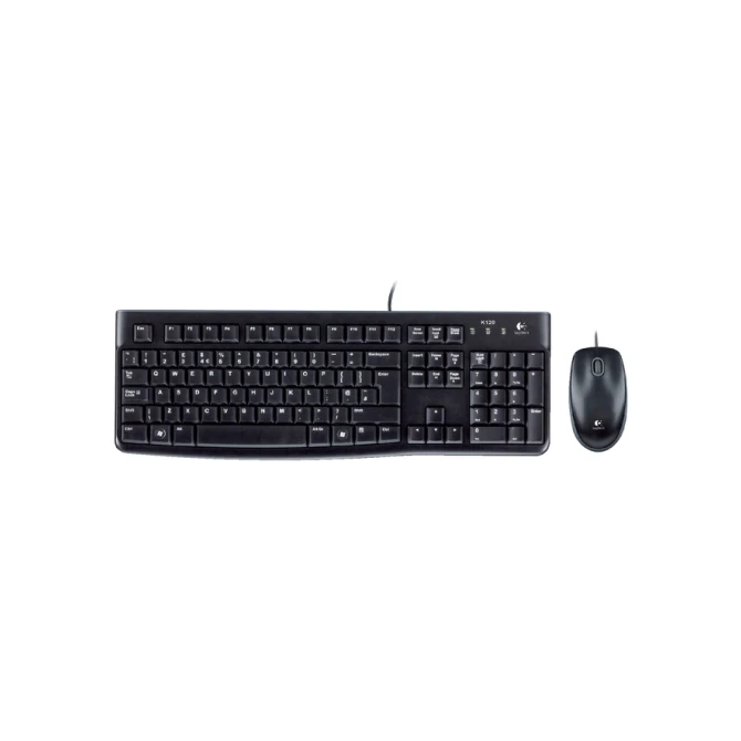 Toetsenbord Logitech K120 Qwerty + muis USB zwart