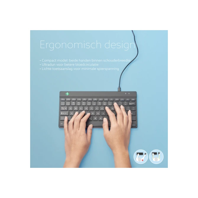 Toetsenbord R-Go Ergonomisch Compact Break QWERTY zwart