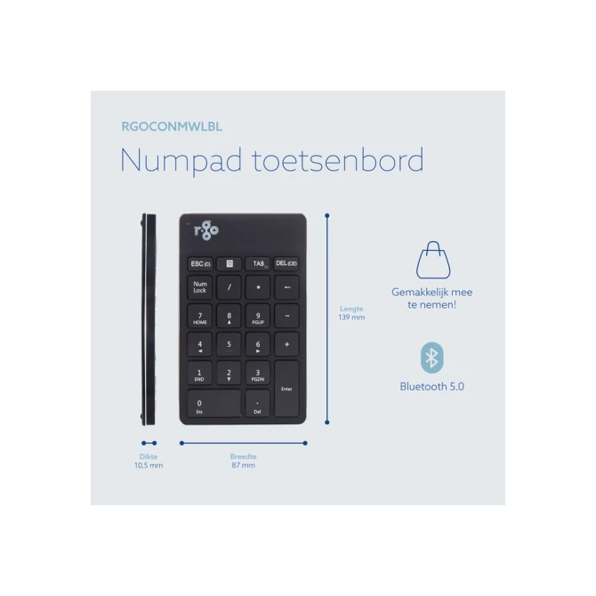 Toetsenbord R-Go Ergonomisch Numpad Break Wireless