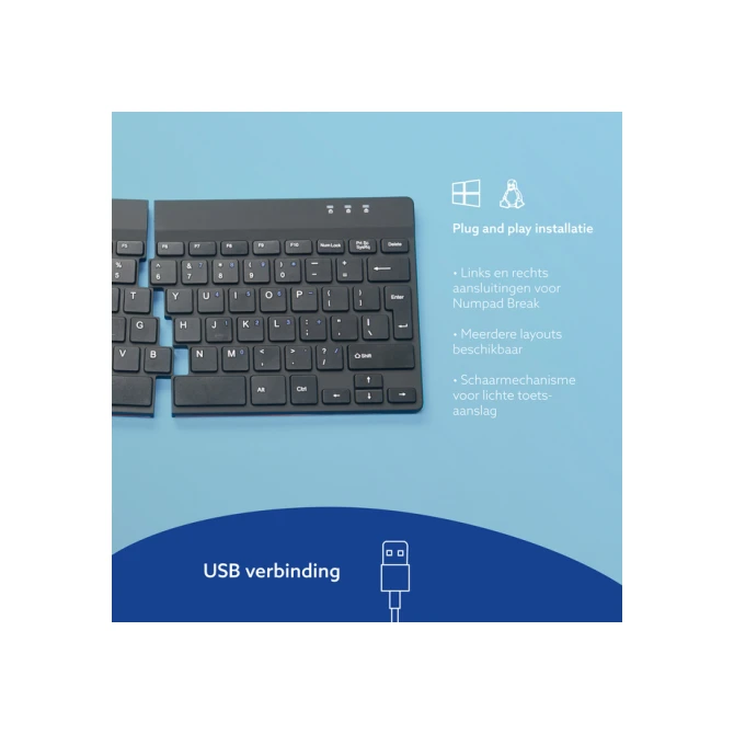 Toetsenbord R-Go Ergonomisch Split Break AZERTY