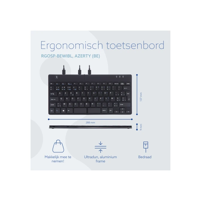 Toetsenbord R-Go Ergonomisch Split Break AZERTY