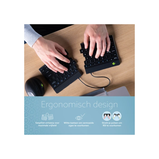 Toetsenbord R-Go Split Break QWERTY WL zwart