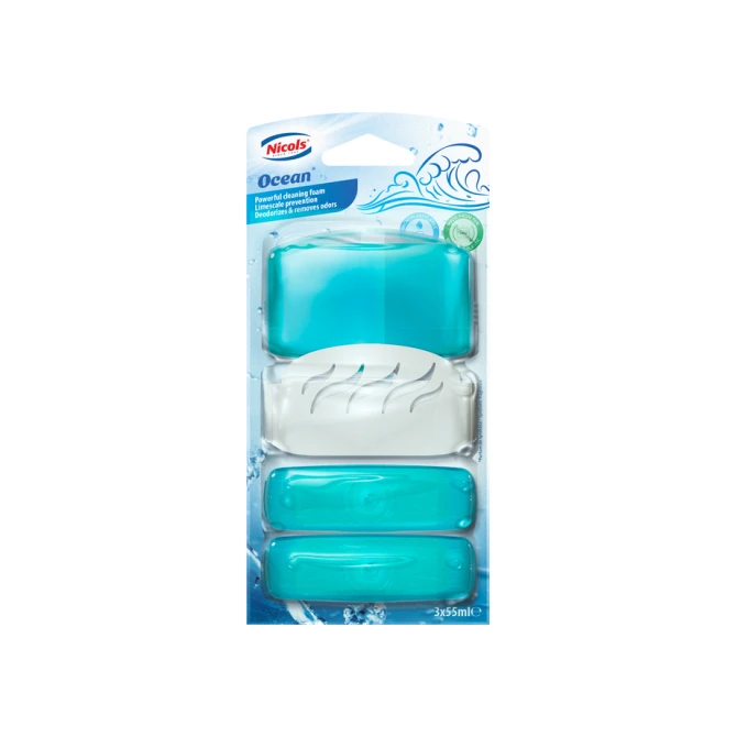Toiletblok Air plus ocean 55ml met houder 3 stuks