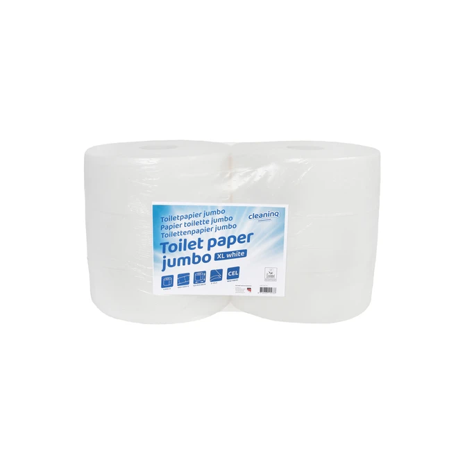 Toiletpapier Cleaninq jumbo groot 2-laags 350m wit