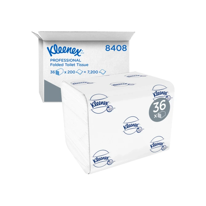 Toiletpapier Kleenex gevouwen 2-laags 110x186mm wit 8408