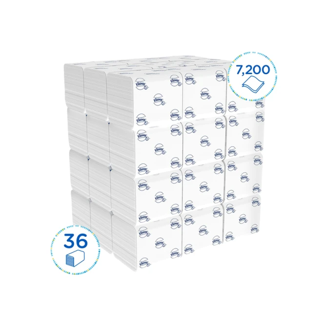 Toiletpapier Kleenex gevouwen 2-laags 110x186mm wit 8408
