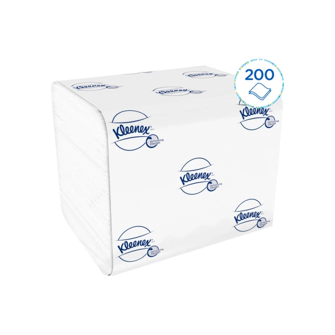 Toiletpapier Kleenex gevouwen 2-laags 110x186mm wit 8408
