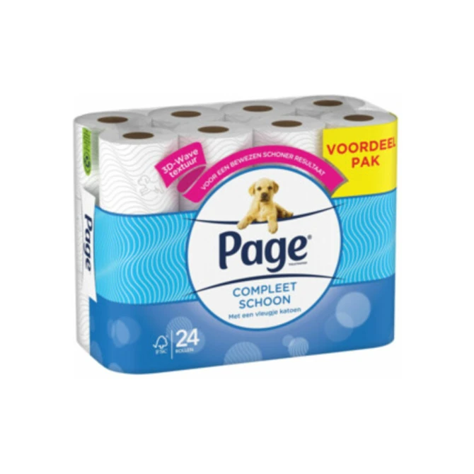Toiletpapier Page Compleet Schoon 2-laags 140vel 24 rol wit
