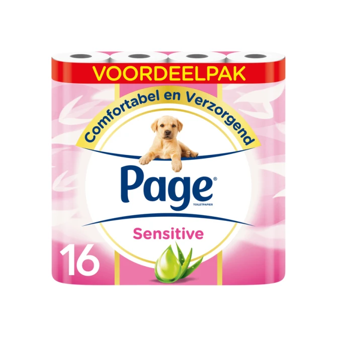 Toiletpapier Page Sensitive Aloë Vera 3-laags wit 140vel