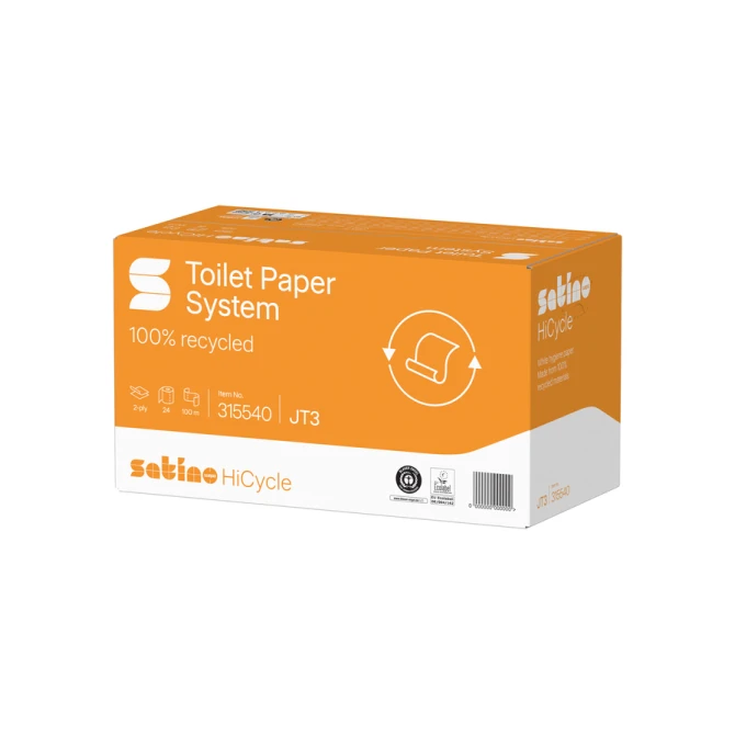 Toiletpapier Satino JT3 HiCycle systeemrol 2-laags 24x100m wit 315540