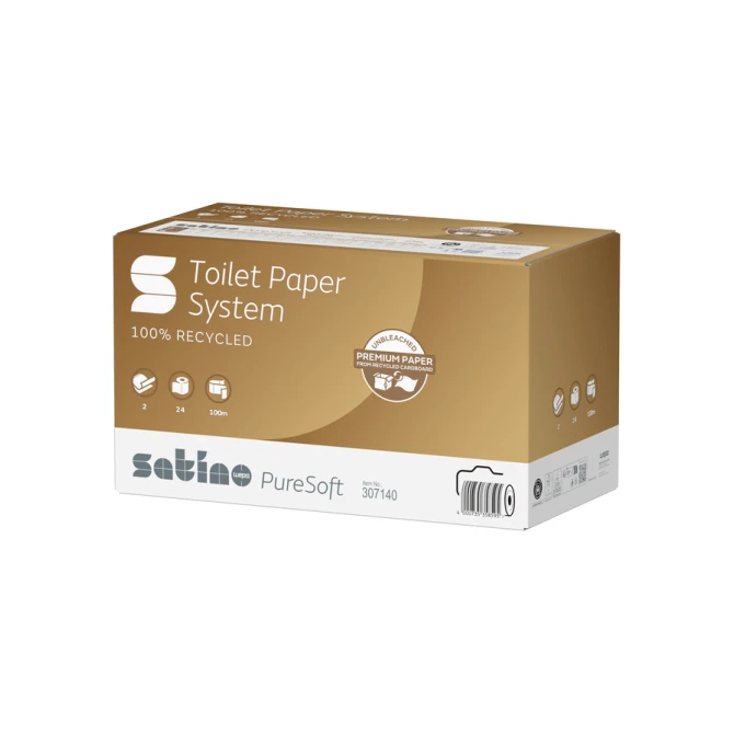 Toiletpapier Satino JT3 PureSoft systeemrol 2-laags 100m naturel 307140