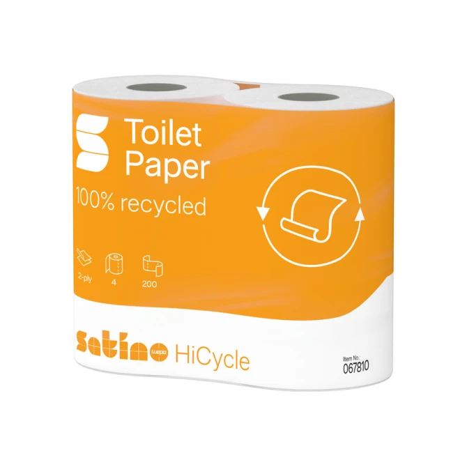 Toiletpapier Satino MT1 HiCycle 2-laags 4x200 vel wit 067810