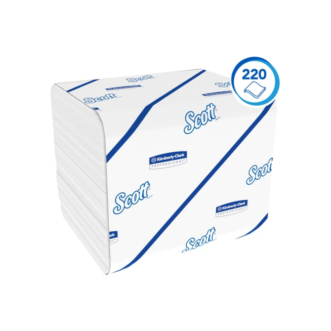 Toiletpapier Scott Control gevouwen 2-laags 110x186mm wit 8509