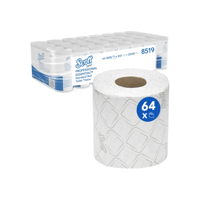 Toiletpapier Scott Essential 2-laags 350 vel wit 8519