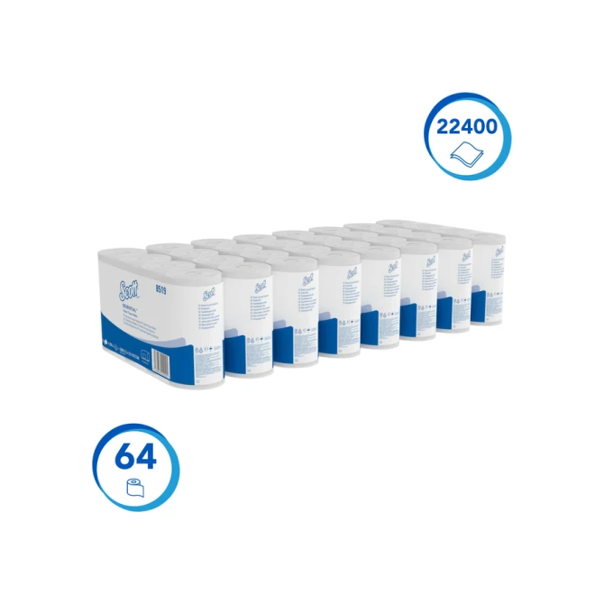 Toiletpapier Scott Essential 2-laags 350 vel wit 8519