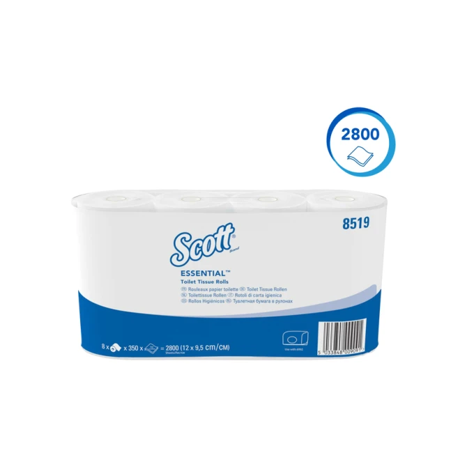 Toiletpapier Scott Essential 2-laags 350 vel wit 8519