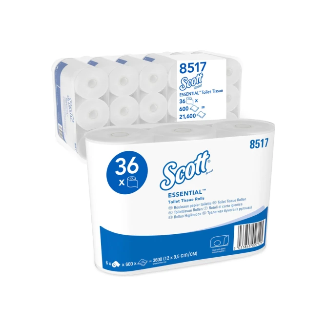 Toiletpapier Scott Essential 2-laags 600 vel wit 8517