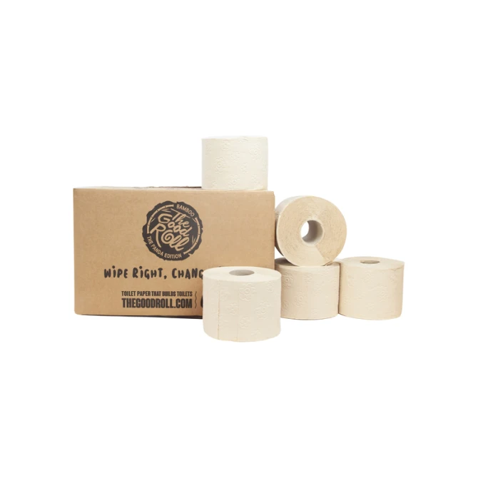 Toiletpapier The Good Roll The Panda Edition Naked bamboe 3-laags 27x250 vel naturel