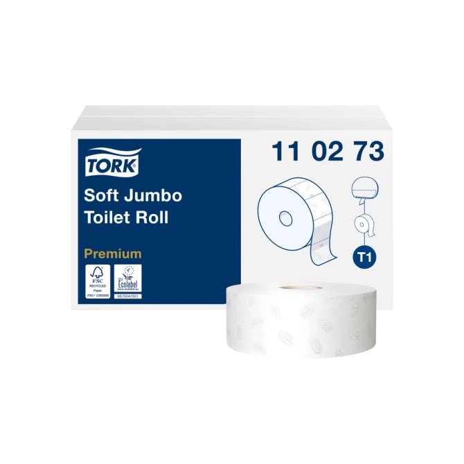 Toiletpapier Tork T1 Premium jumbo 2-laags 360m wit 110273