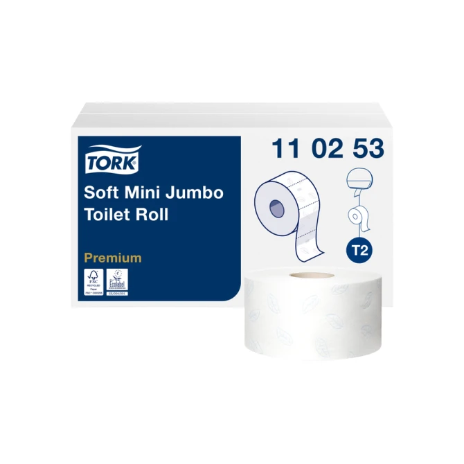 Toiletpapier Tork T2 Premium jumbo klein 2-laags 170m wit 110253
