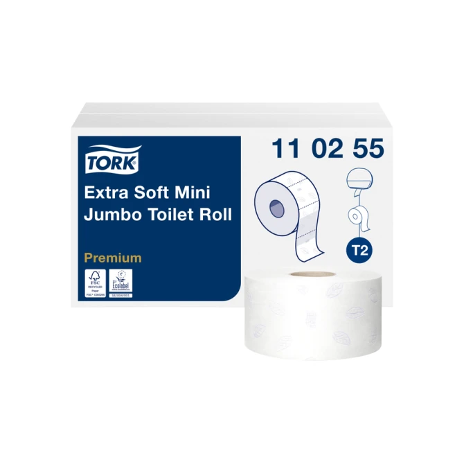 Toiletpapier Tork T2 Premium jumbo klein 3-laags 120m wit 110255
