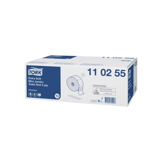 Toiletpapier Tork T2 Premium jumbo klein 3-laags 120m wit 110255