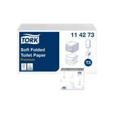 Toiletpapier Tork T3 Premium gevouwen 2-laags 110x190mm wit 114273 Toiletpapier Tork T3 Premium gevouwen 2-laags 110x190mm wit 114273